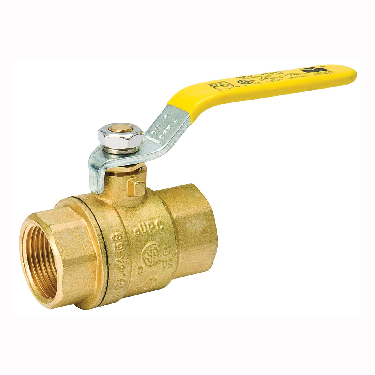 107-825NL Ball Valve, 1 in Connection, FPT x FPT, 600/150 psi Pressure, Manual Actuator, Brass Body