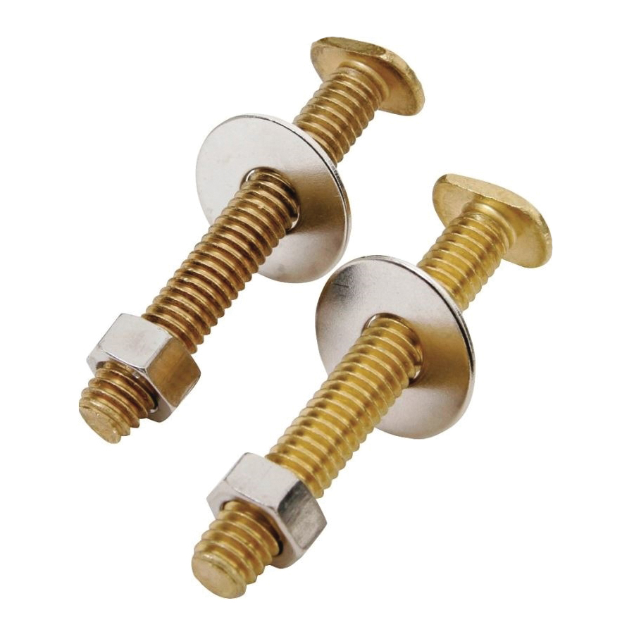 Exclusively Orgill 8045 Bolt Set, Brass, For: Use to Attach Toilet to Flange, 5/16 in x 2-1/4 in Bolts