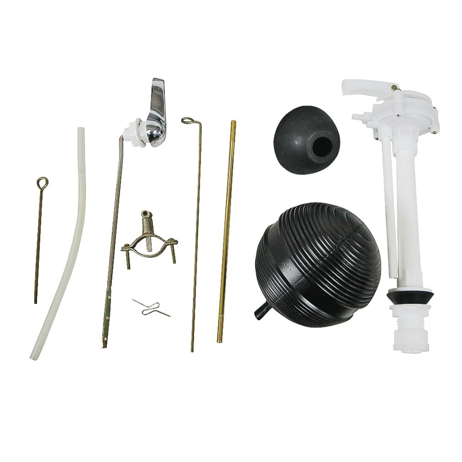 24449 Toilet Tank Repair Kit, 1 Set-Piece, Black/Brass/Silver/White