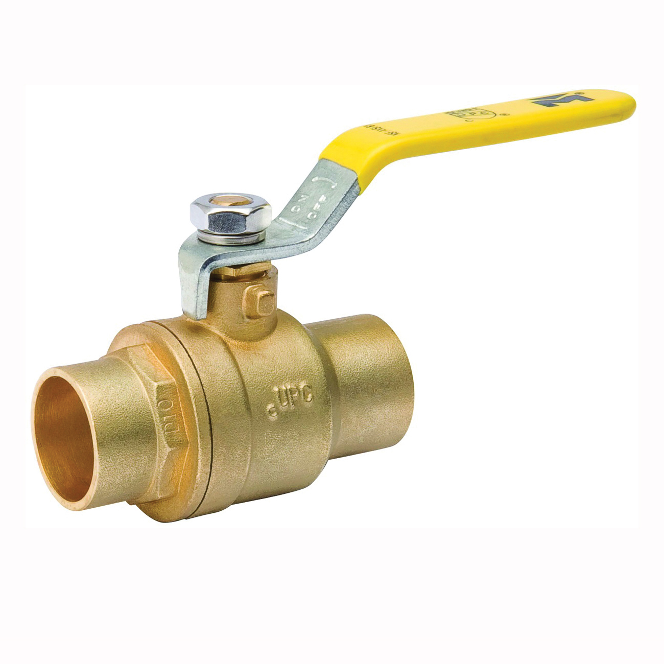 107-847NL Ball Valve, 1-1/2 in Connection, Compression, 600/150 psi Pressure, Manual Actuator, Brass Body