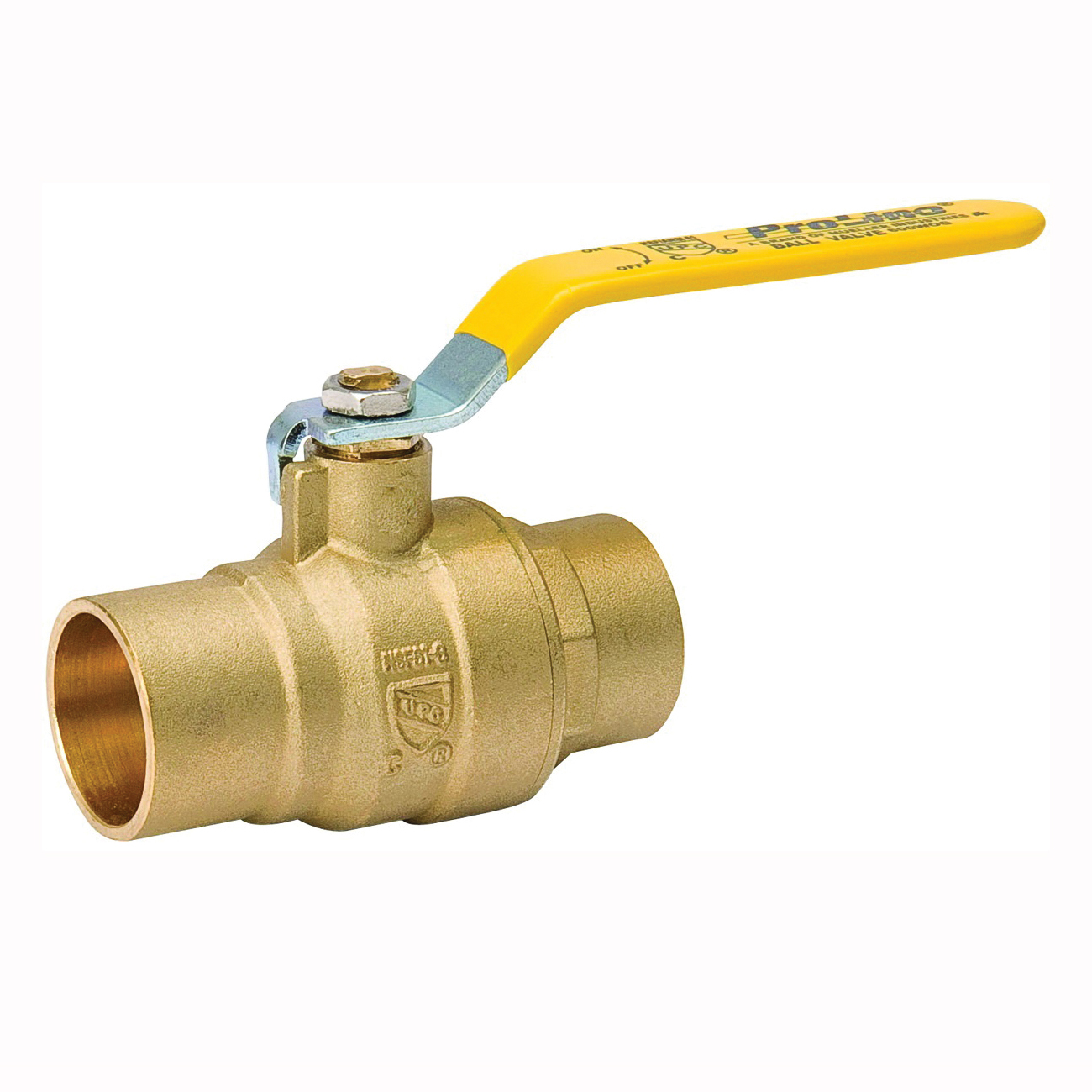 107-853NL Ball Valve, 1/2 in Connection, Sweat x Sweat, 600/125 psi Pressure, Standard Actuator, Brass Body