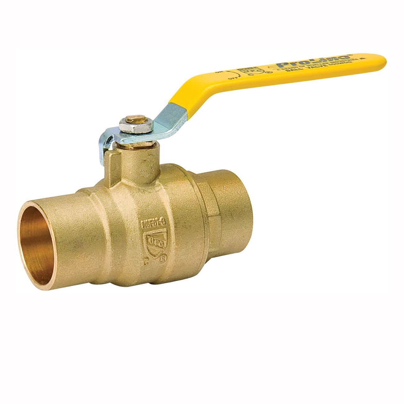 107-857NL Ball Valve, 1-1/2 in Connection, Compression, 600/125 psi Pressure, Manual Actuator, Brass Body