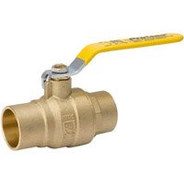 107-858NL Ball Valve, 2 in Connection, Compression, 600/125 psi Pressure, Manual Actuator, Brass Body