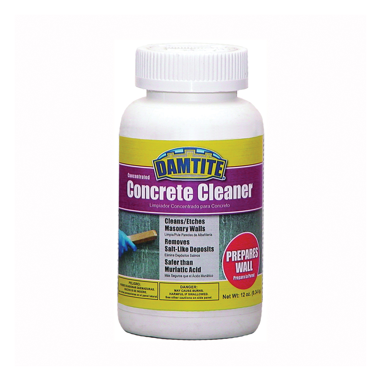 09712 Concrete Cleaner, Solid, Odorless, Opaque White, 12 oz, Bottle