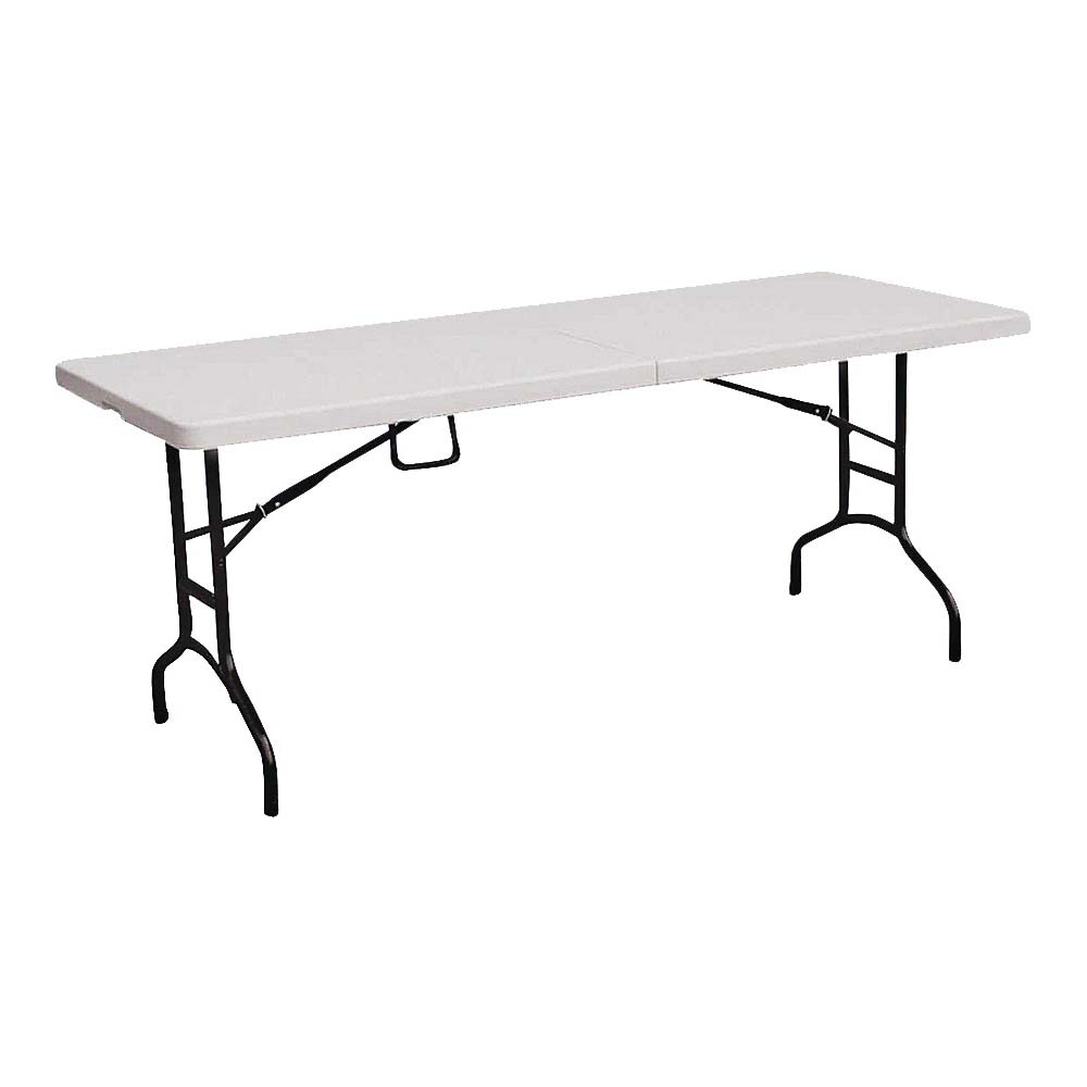 TBL-072 Fold-in-Half Table, 6 ft OAW, 29-1/2 in OAD, 29 ft OAH, Steel Frame, Polypropylene Tabletop