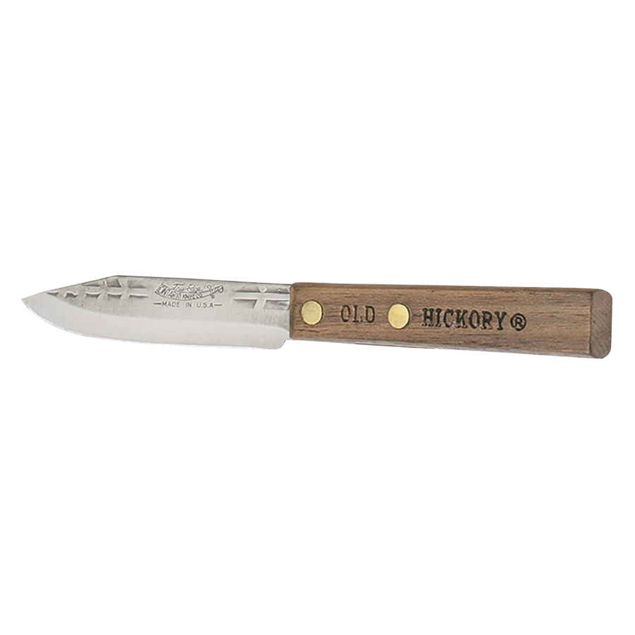753-31/4 Paring Knife, Carbon Steel Blade, Hardwood Handle, Brown Handle, Flat Bevel Blade