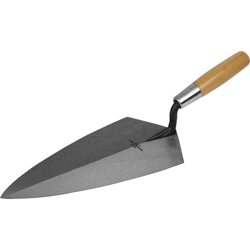 19 11 Brick Trowel, 11 in L Blade, 5-1/2 in W Blade, Steel Blade, Wood Handle
