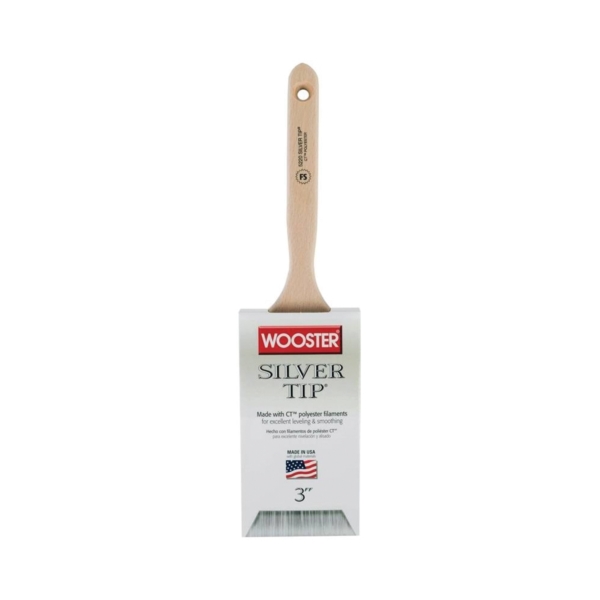 Wooster 5220-3 Paint Brush, 3 in W, 2-15/16 in L Bristle, Polyester Bristle, Flat Sash Handle