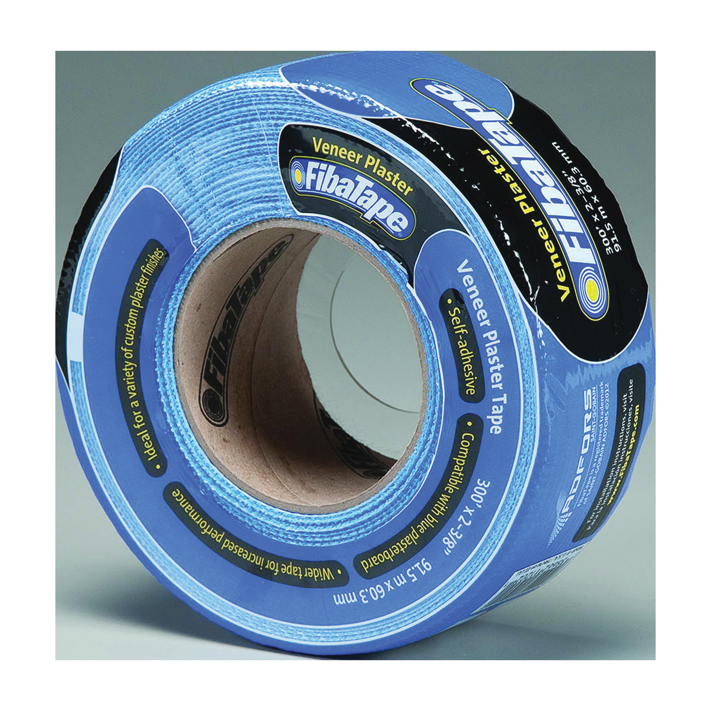 FDW6586-U Veneer Plaster Tape Wrap, 300 ft L, 2-3/8 in W, Blue