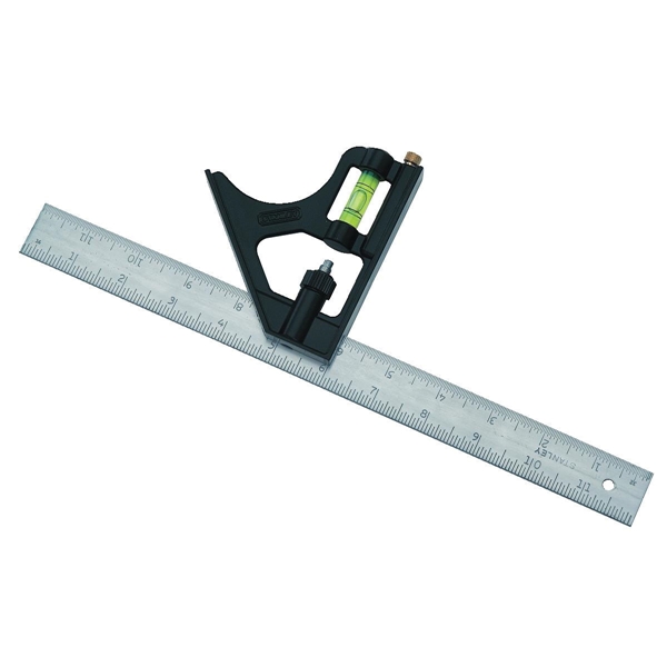 Stanley 46-222 Combination Square, 1 in W Blade, 12 in L Blade, SAE Graduation - 2