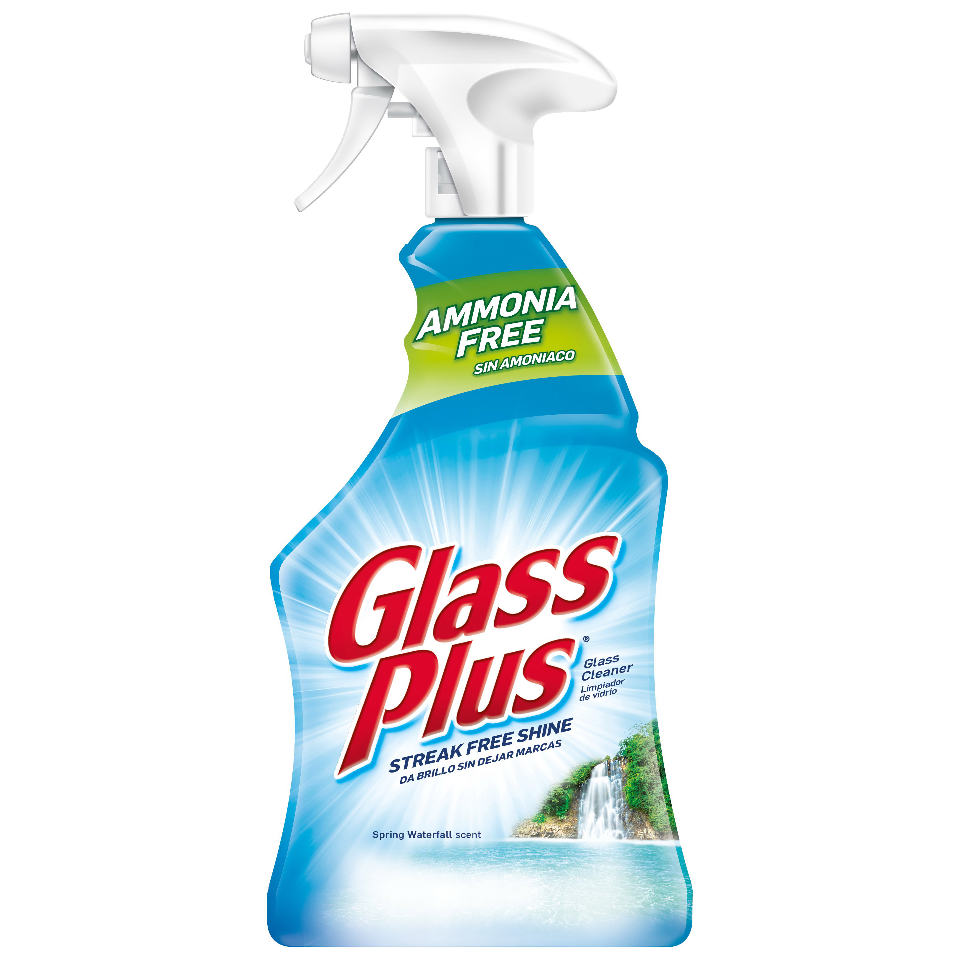 Glass Plus 1920089331 Glass and Surface Cleaner, 32 oz Bottle, Liquid, Citrus, Blue - 1