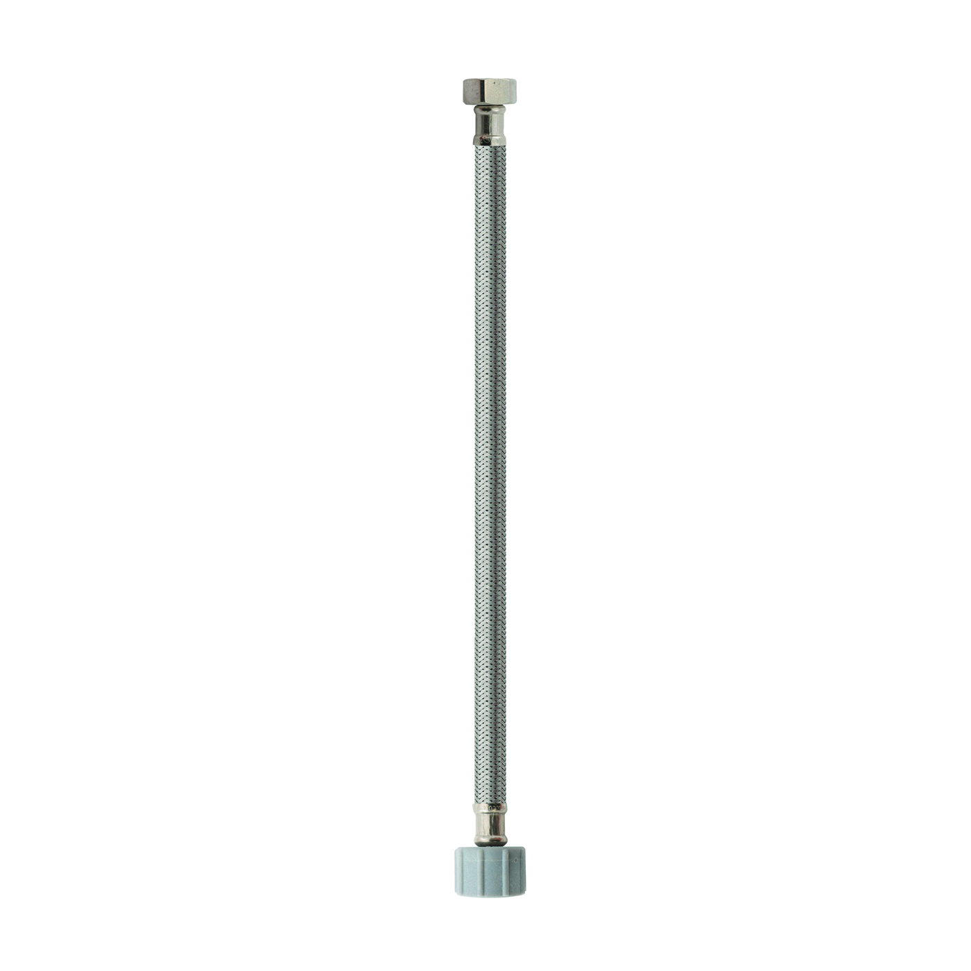 EZ Series PP23857 Toilet Supply Tube, 1/2 in Inlet, Flare Inlet, 7/8 in Outlet, Ballcock Outlet, Stainless Steel, 20 in L