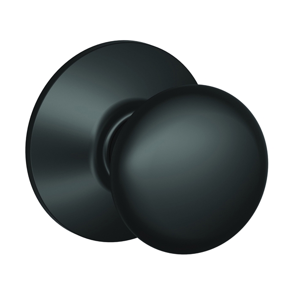 Plymouth Series F10 PLY 622 Passage Knob, Metal, Matte Black, 2-3/8, 2-3/4 in Backset, 1.63 x 2.25 in Strike