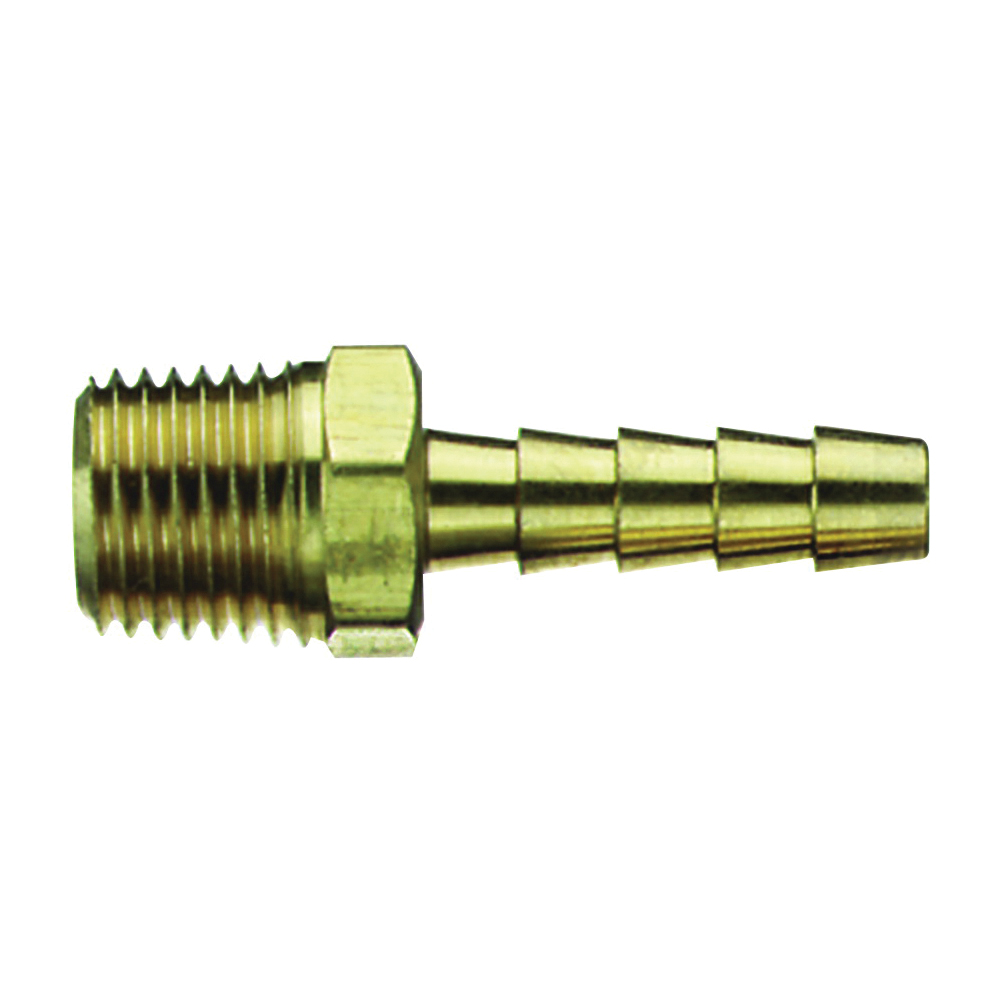 21-147 Air Hose Fitting, 3/8 in, MNPT x Barb, Brass