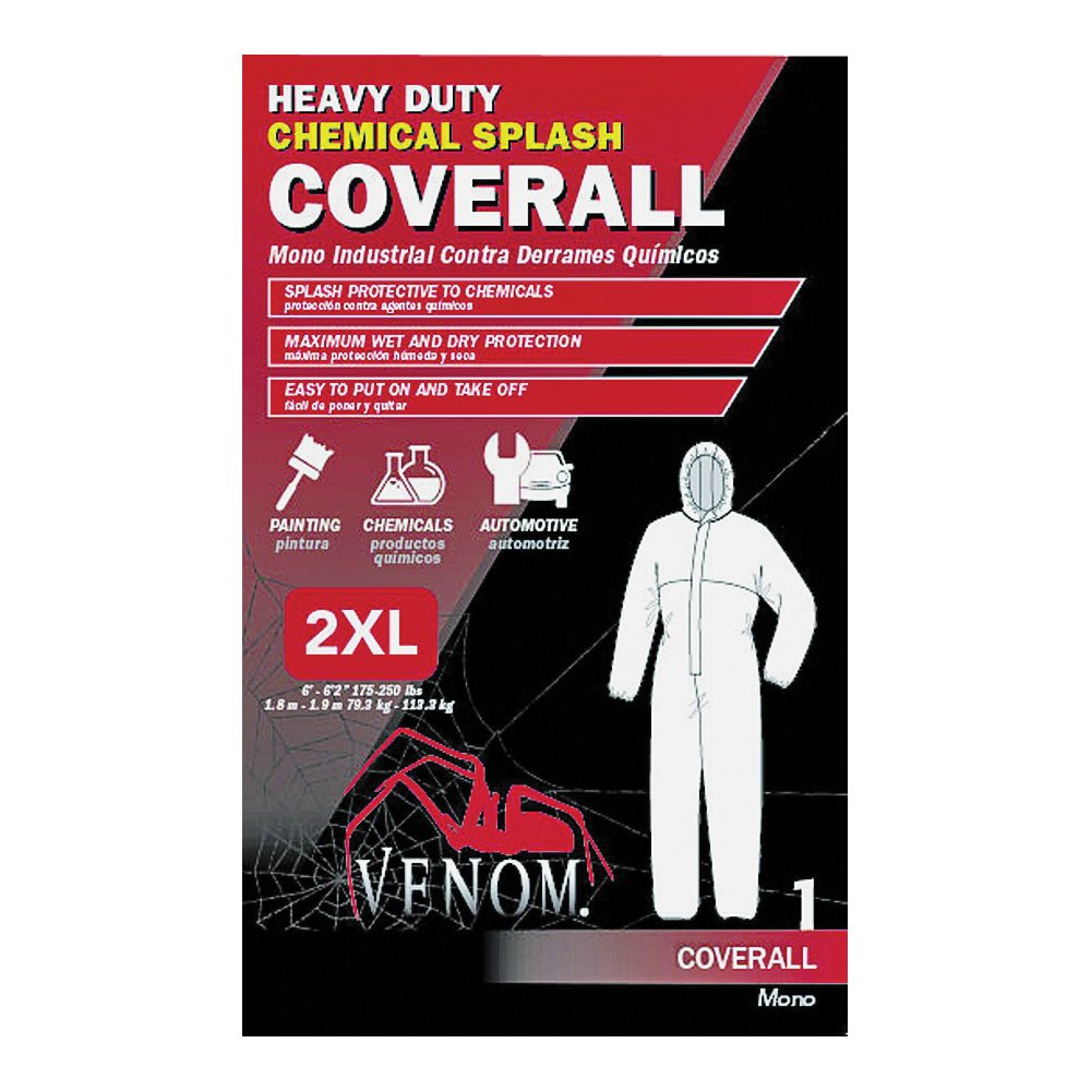 VENCV400XXL Coveralls, 2XL, Unisex, Fabric, Blue