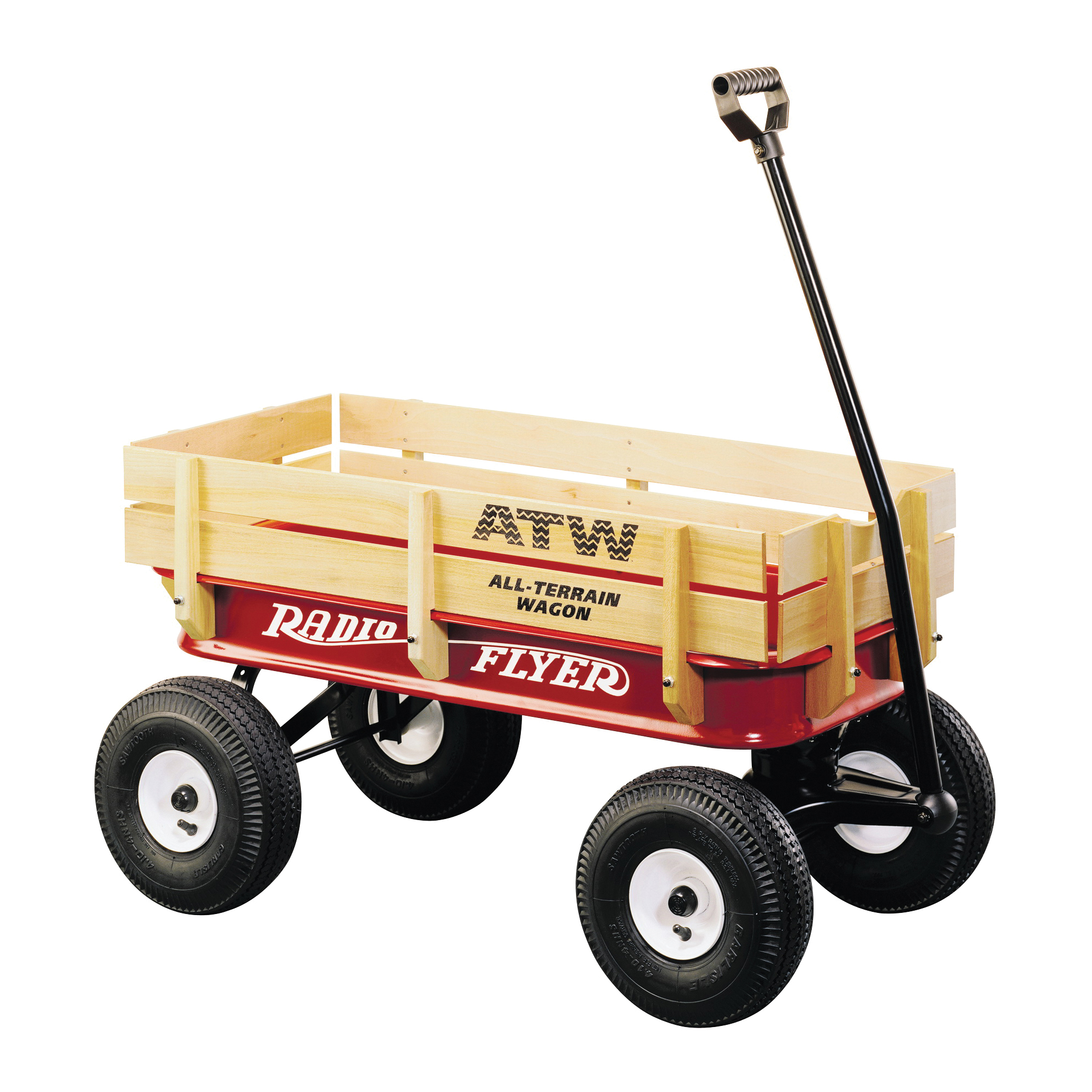 32Z Terrain Wagon, 200 lb Capacity, Steel/Wood, Red, Pneumatic Wheel