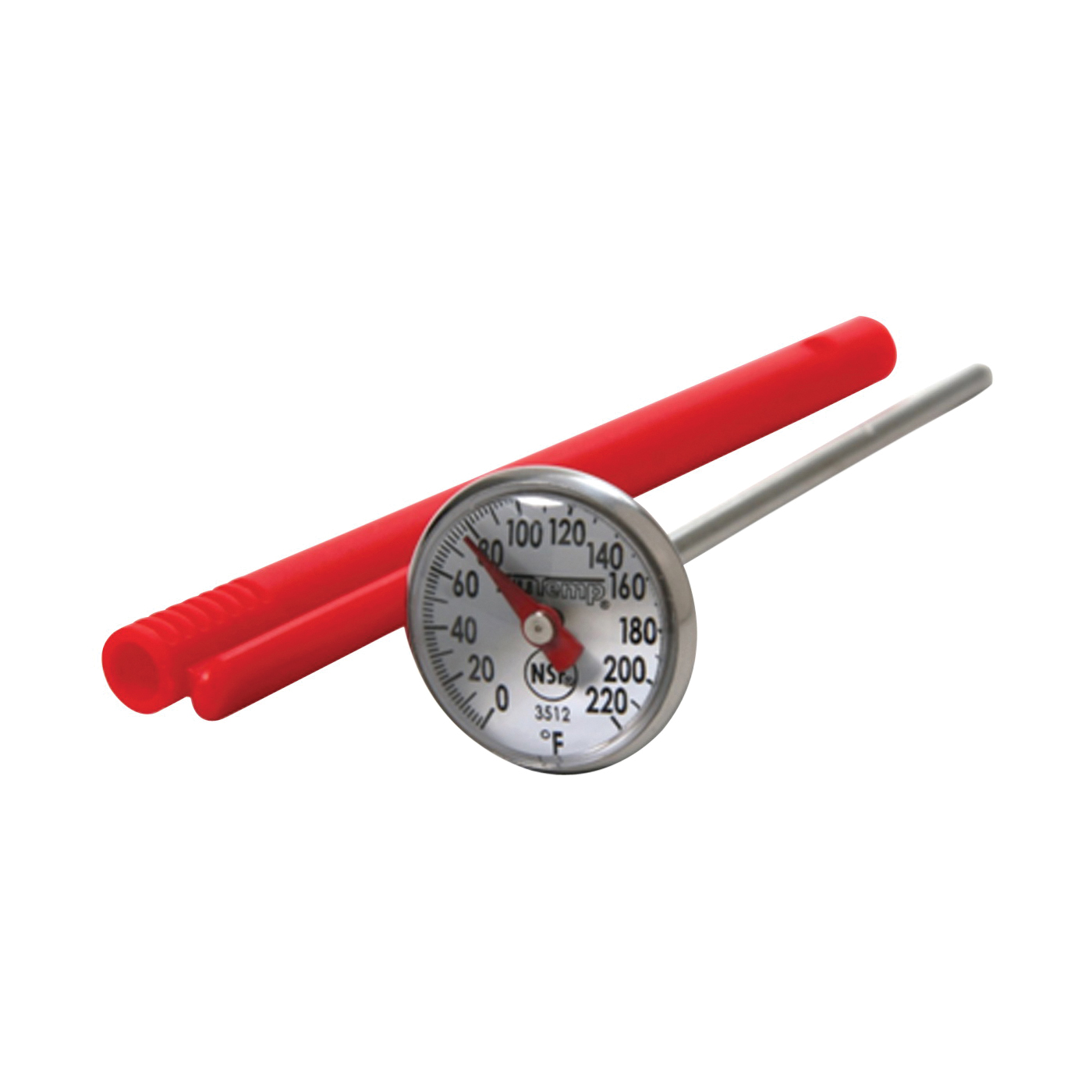 3512 Thermometer, 0 to 220 deg F, Analog Display, Gray