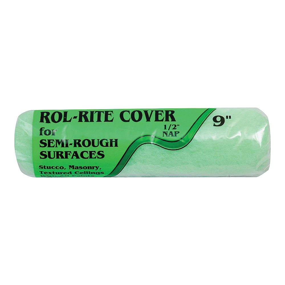 Linzer RR 950 Paint Roller Cover, 1/2 in Thick Nap, 9 in L, Fabric Cover, Green