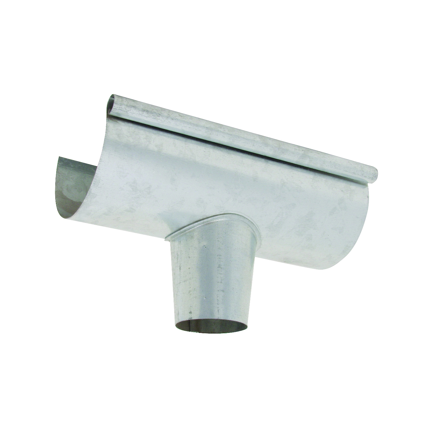 2509 Gutter End with Outlet, Steel, For: 5 in Half-Round System