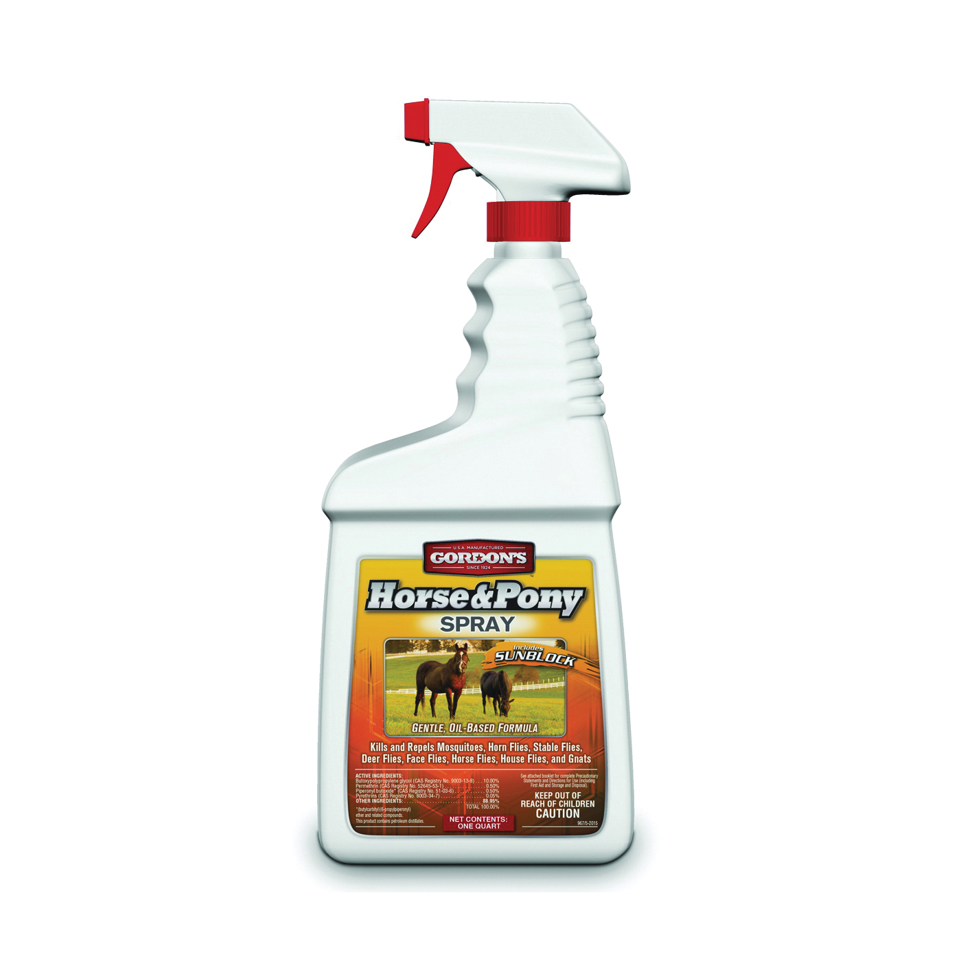 9671112 Horse and Pony Insect Spray, Liquid, Amber, Perfumed, 1 qt