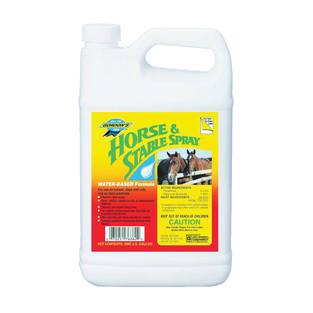 7681072 Horse and Stable Spray, Liquid, Yellow, Solvent, 1 gal