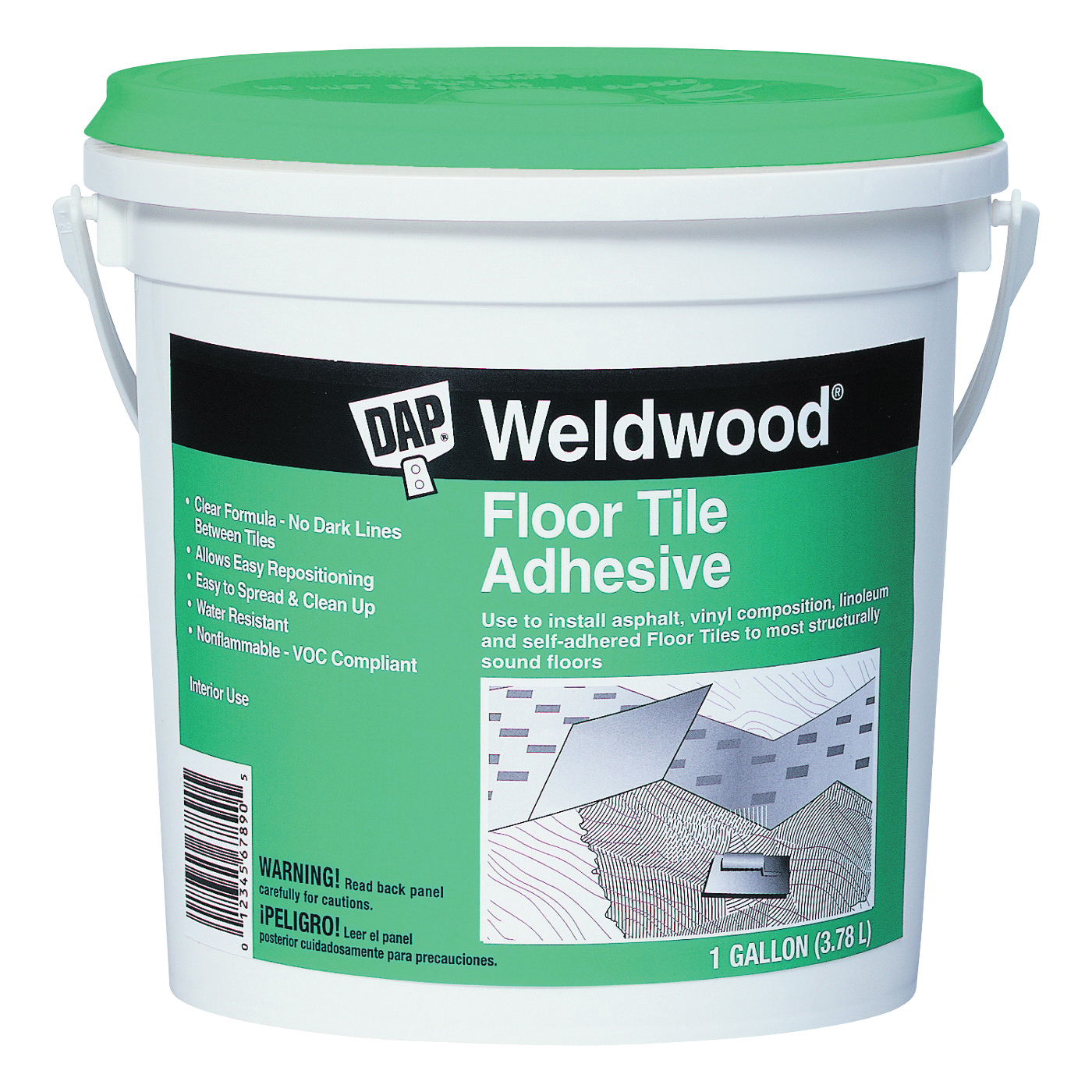 00137 Floor Tile Adhesive, Paste, Slight, Clear, 1 gal Pail