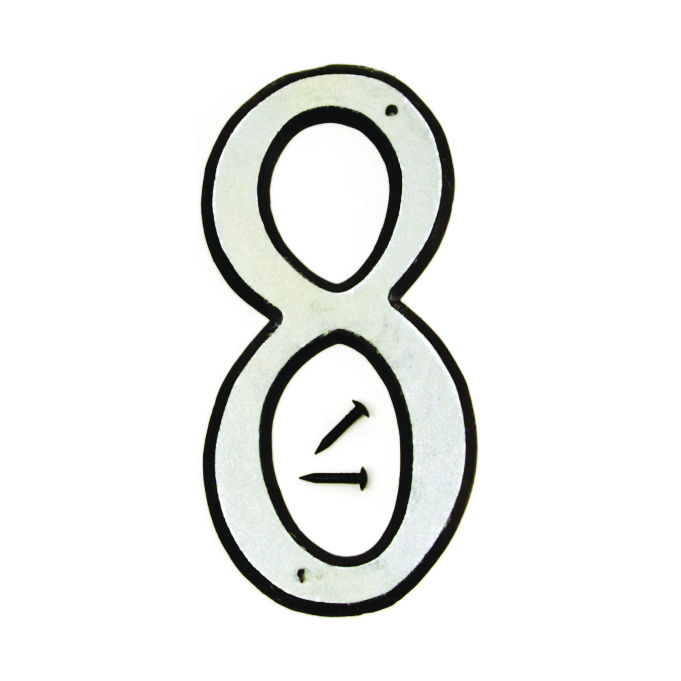30600 Series 30608 House Number, Character: 8, 4 in H Character, Black/White Character, Plastic