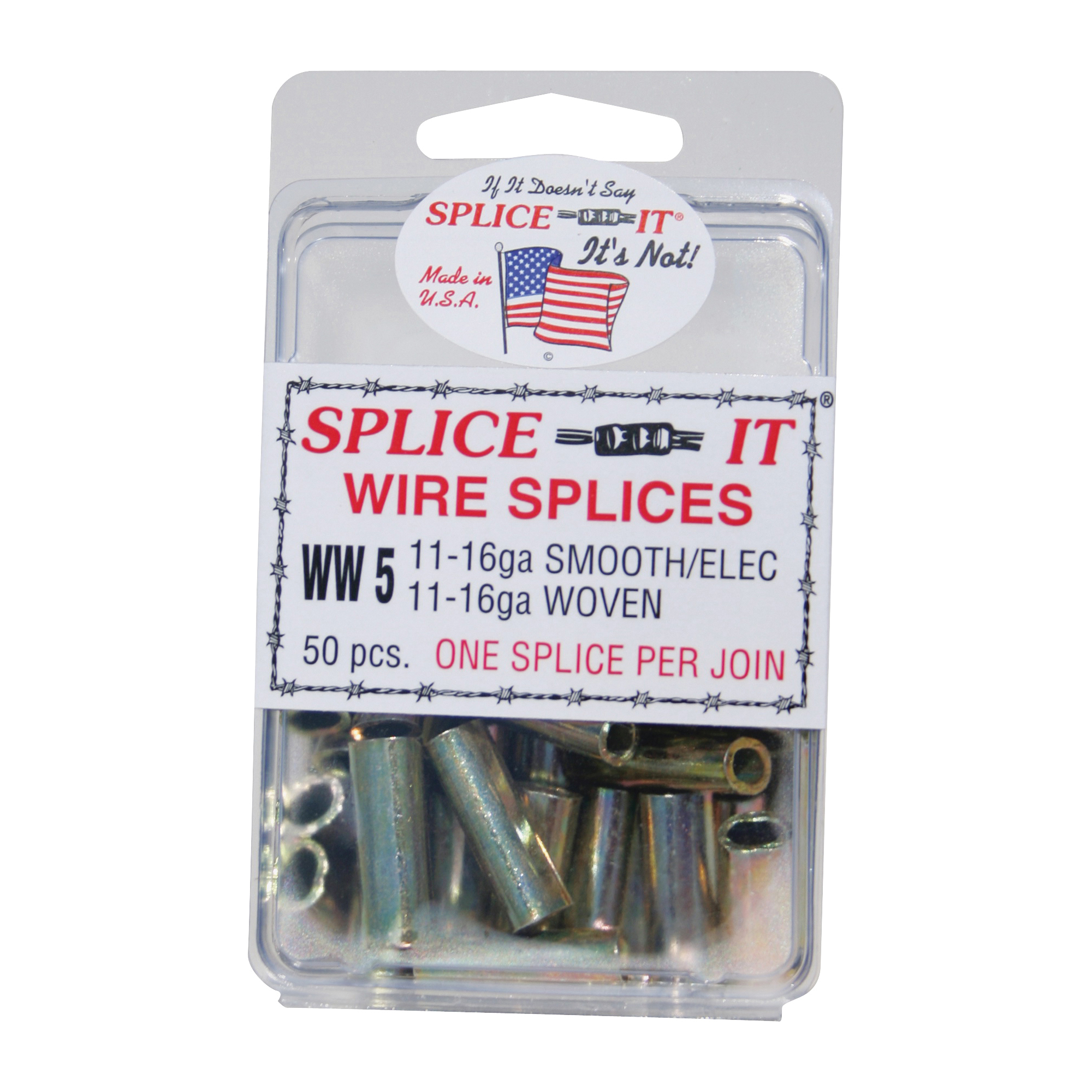 WW5 Wire Splice, Stainless Steel, For: 11 to 16 ga Smooth, Electric and Woven Fence