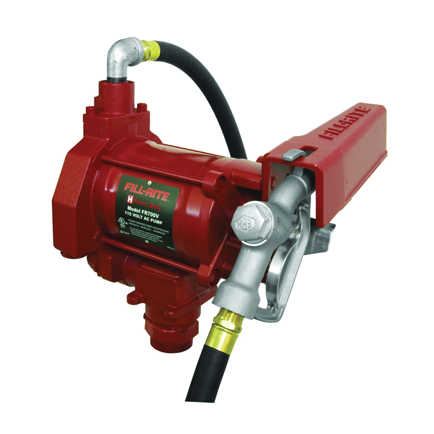 FR700V Fuel Transfer Pump, Motor: 1/3 hp, 115 VAC, 5.5 A, 1725 rpm, 30 min Duty Cycle, 3/4 in Outlet