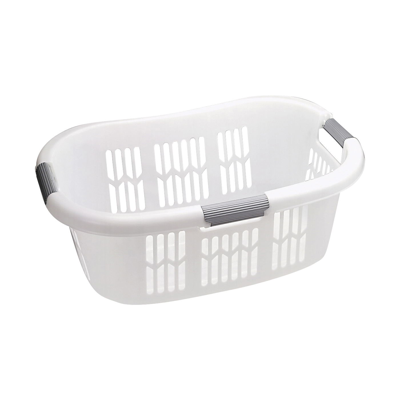 Rubbermaid Hip-Hugger FG299787WHT Laundry Basket, 1.5 bu Capacity, Plastic, White, 1-Compartment - 1
