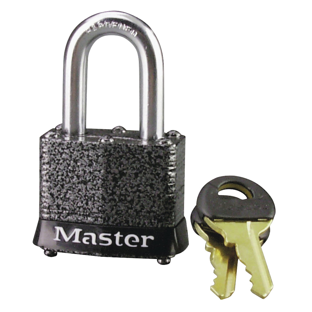 380D Padlock, Keyed Different Key, 9/32 in Dia Shackle, 1-1/8 in H Shackle, Steel Shackle, Steel Body