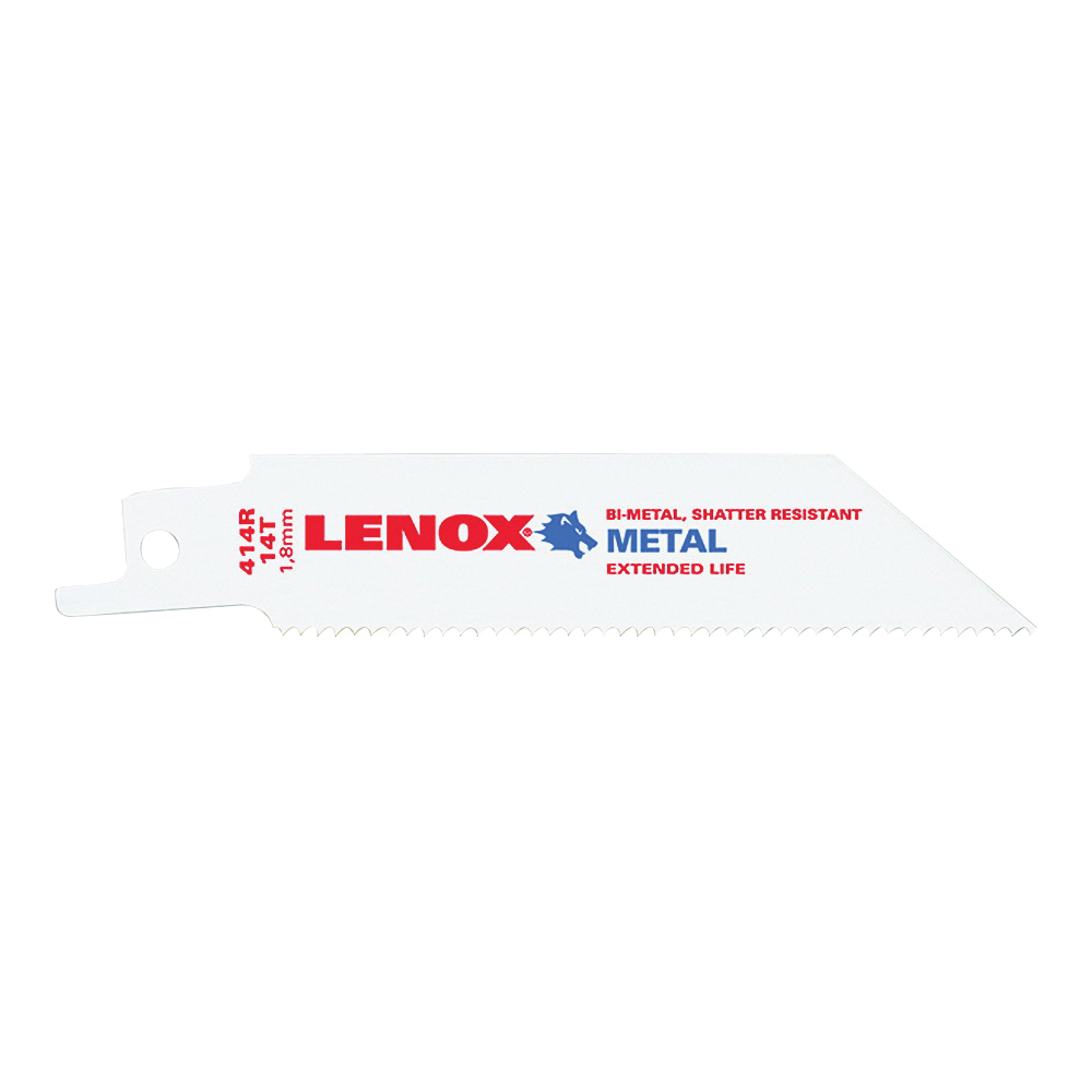 Lenox 20550414R Reciprocating Saw Blade, 3/4 in W, 4 in L, 14 TPI
