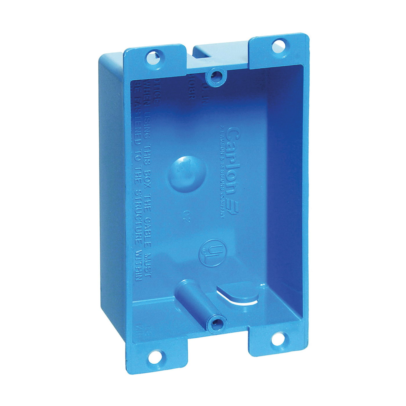 B108R-UPC Outlet Box, 1 -Gang, PVC, Blue