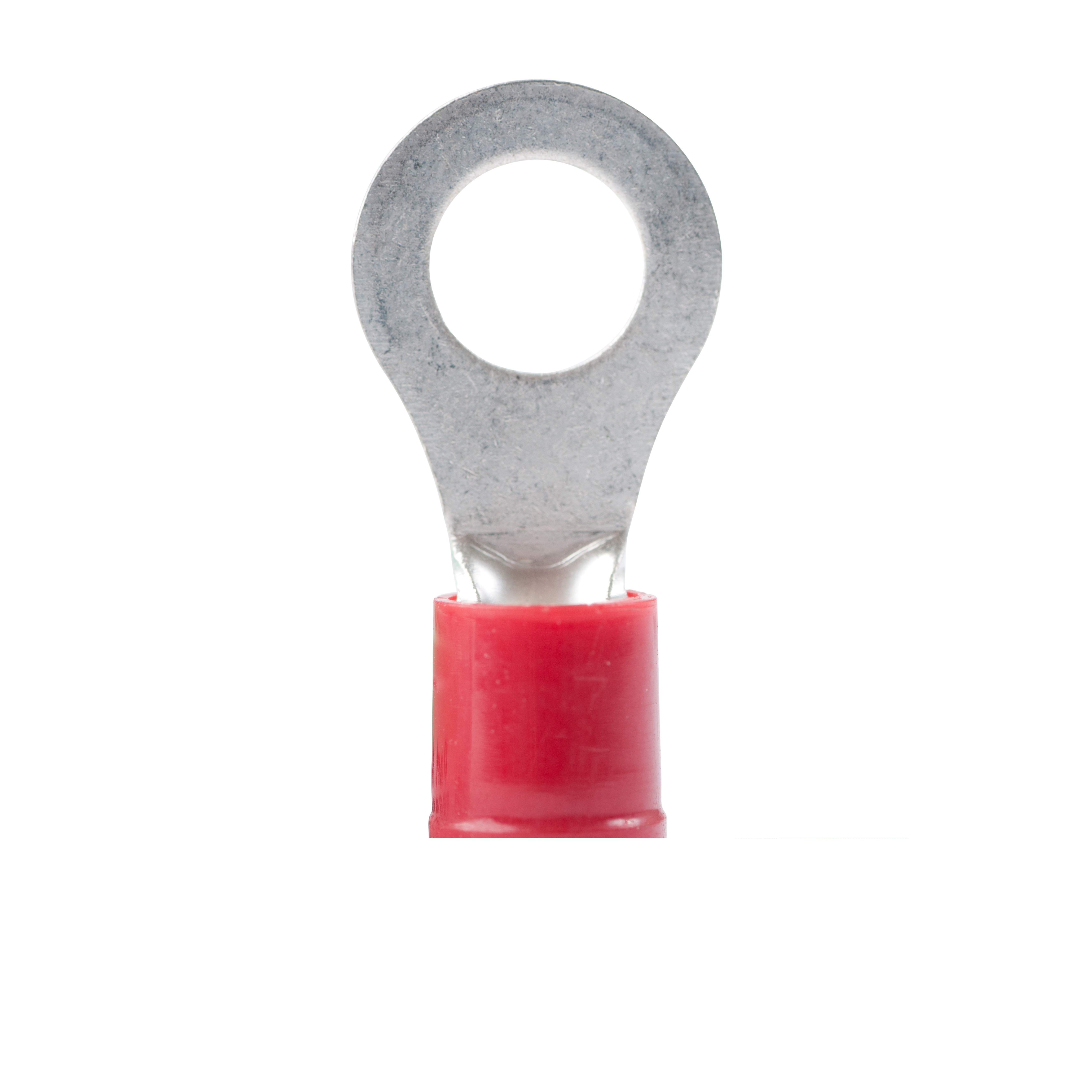 20-102 Ring Terminal, 600 V, 22 to 18 AWG Wire, #8 to 10 Stud, Vinyl Insulation, Copper Contact, Red