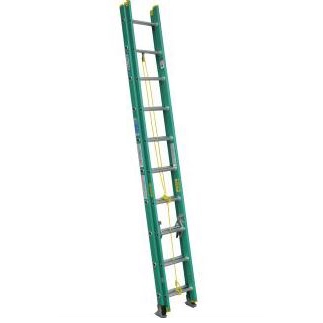 Werner D5920-2 Extension Ladder, 19 ft H Reach, 225 lb, Fiberglass - 1