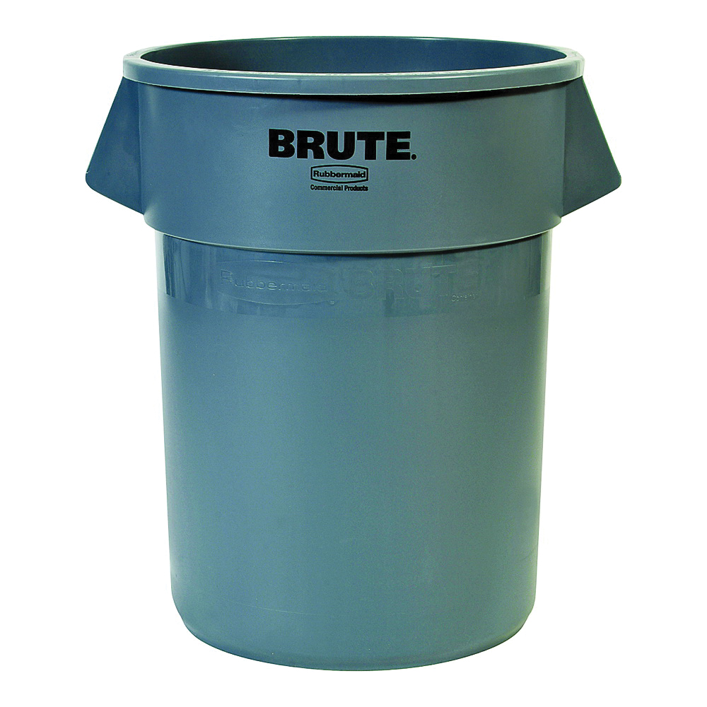 265500GRAY Trash Container, 55 gal Capacity, Linear Low-Density Polyethylene, Gray