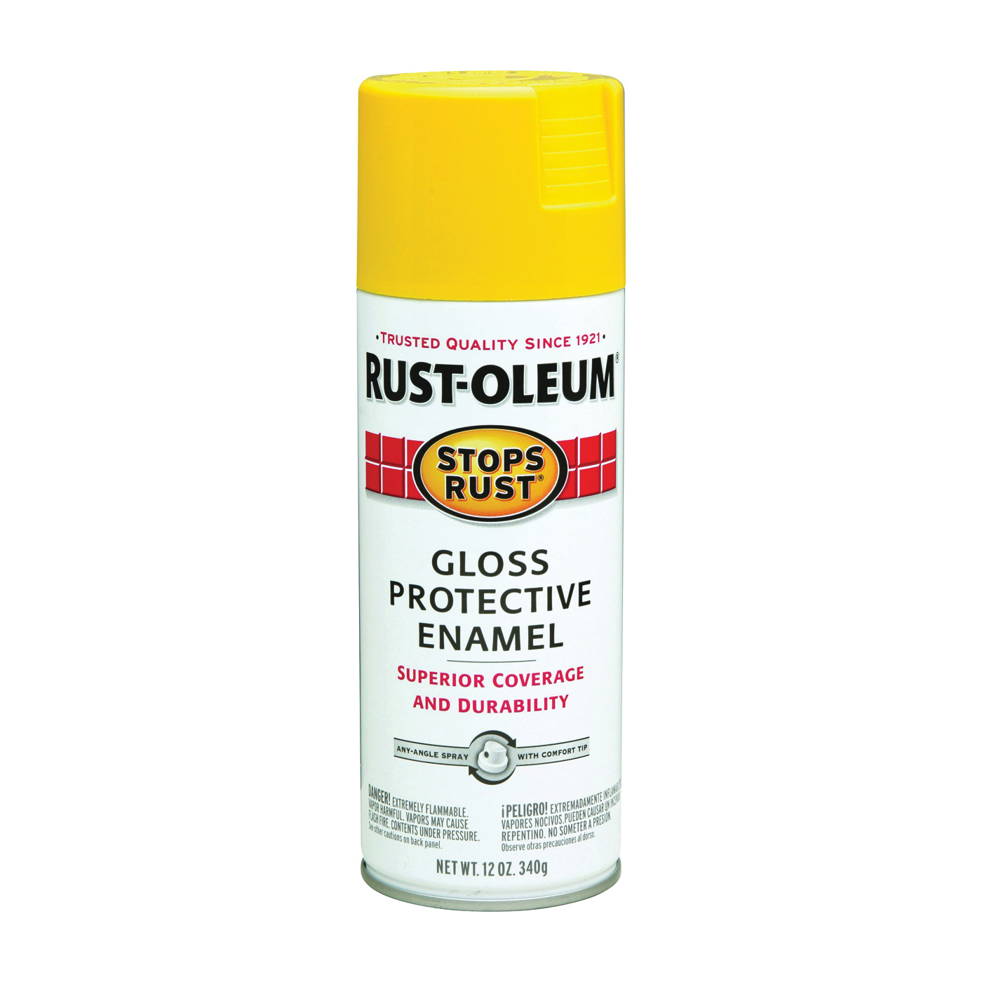 STOPS RUST 7747830 Protective Enamel Spray Paint, Gloss, Sunburst Yellow, 12 oz, Aerosol Can