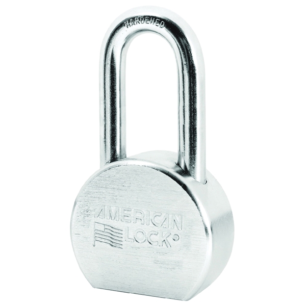 American Lock A701D Padlock, Keyed Different Key, Open Shackle, 7/16 in Dia Shackle, Boron Steel Shackle, Steel Body