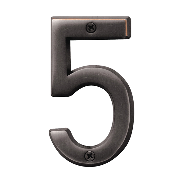 Prestige Series BR-42OWB/5 House Number, Character: 5, 4 in H Character, Bronze Character, Solid Brass