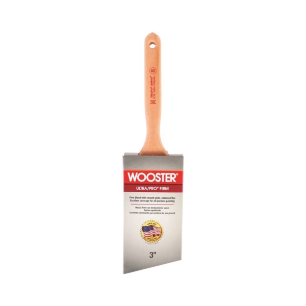 Wooster 4174-3 Paint Brush, 3 in W, 3-3/16 in L Bristle, Nylon/Polyester Bristle, Sash Handle
