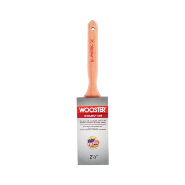 Wooster 4175-2-1/2 Paint Brush, 2-1/2 in W, 2-15/16 in L Bristle, Nylon/Polyester Bristle, Flat Sash Handle