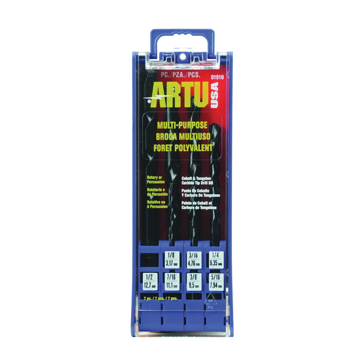 01510 Drill Bit Set, Multi-Purpose, 7-Piece, Cobalt