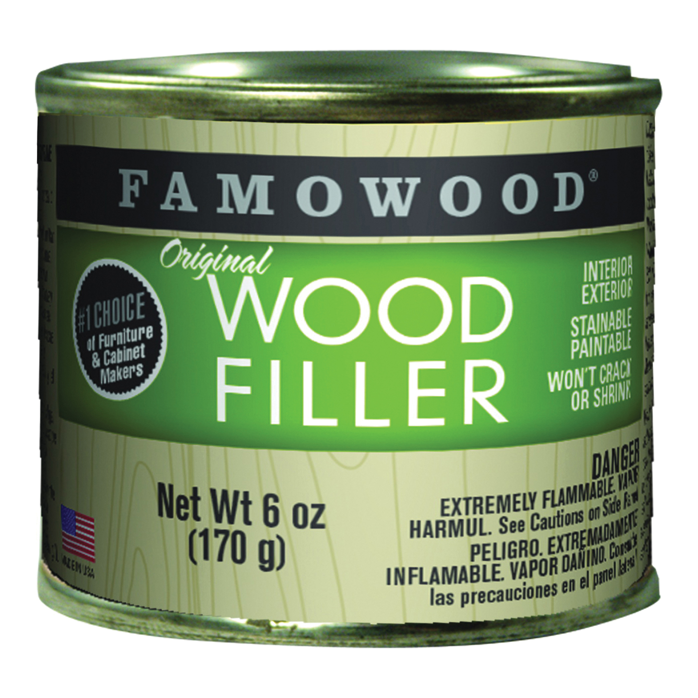 36141144 Original Wood Filler, Liquid, Paste, White, 6 oz, Can