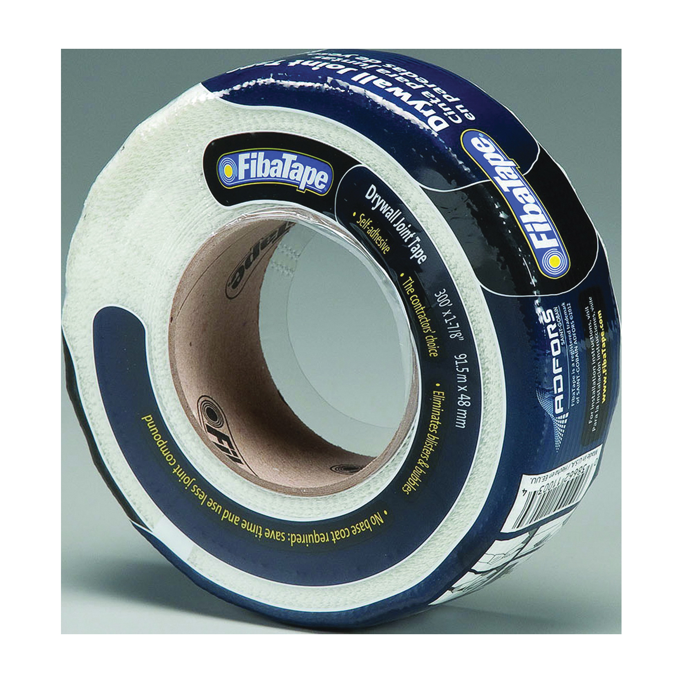 FDW8665-U Drywall Tape Wrap, 300 ft L, 1-7/8 in W, White