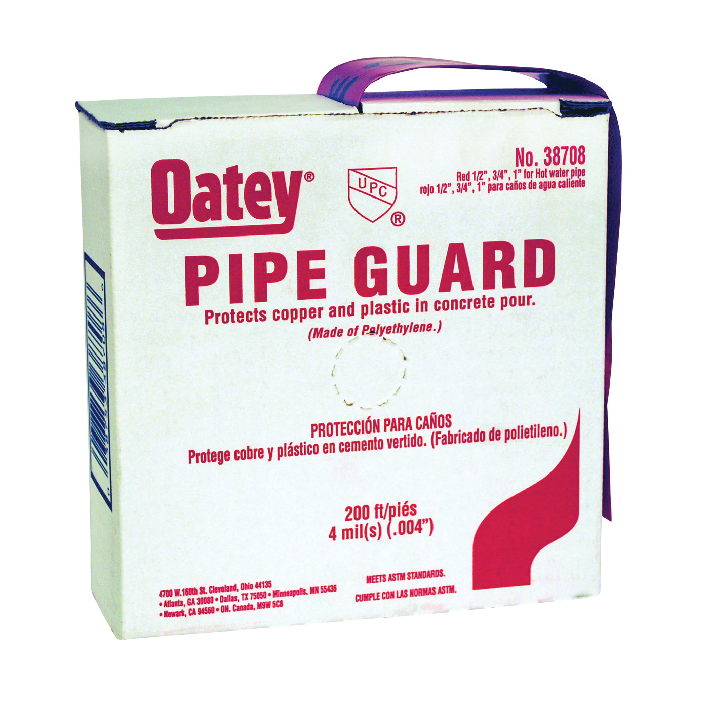 38708 Pipe Guard, Polyethylene, Red, Non-Code Installation