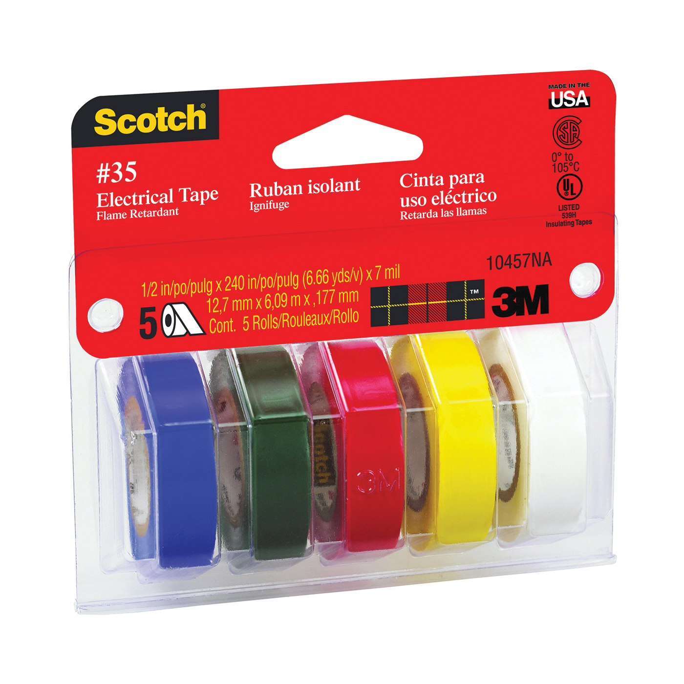 Scotch 10457 Electrical Tape Kit, PVC Backing