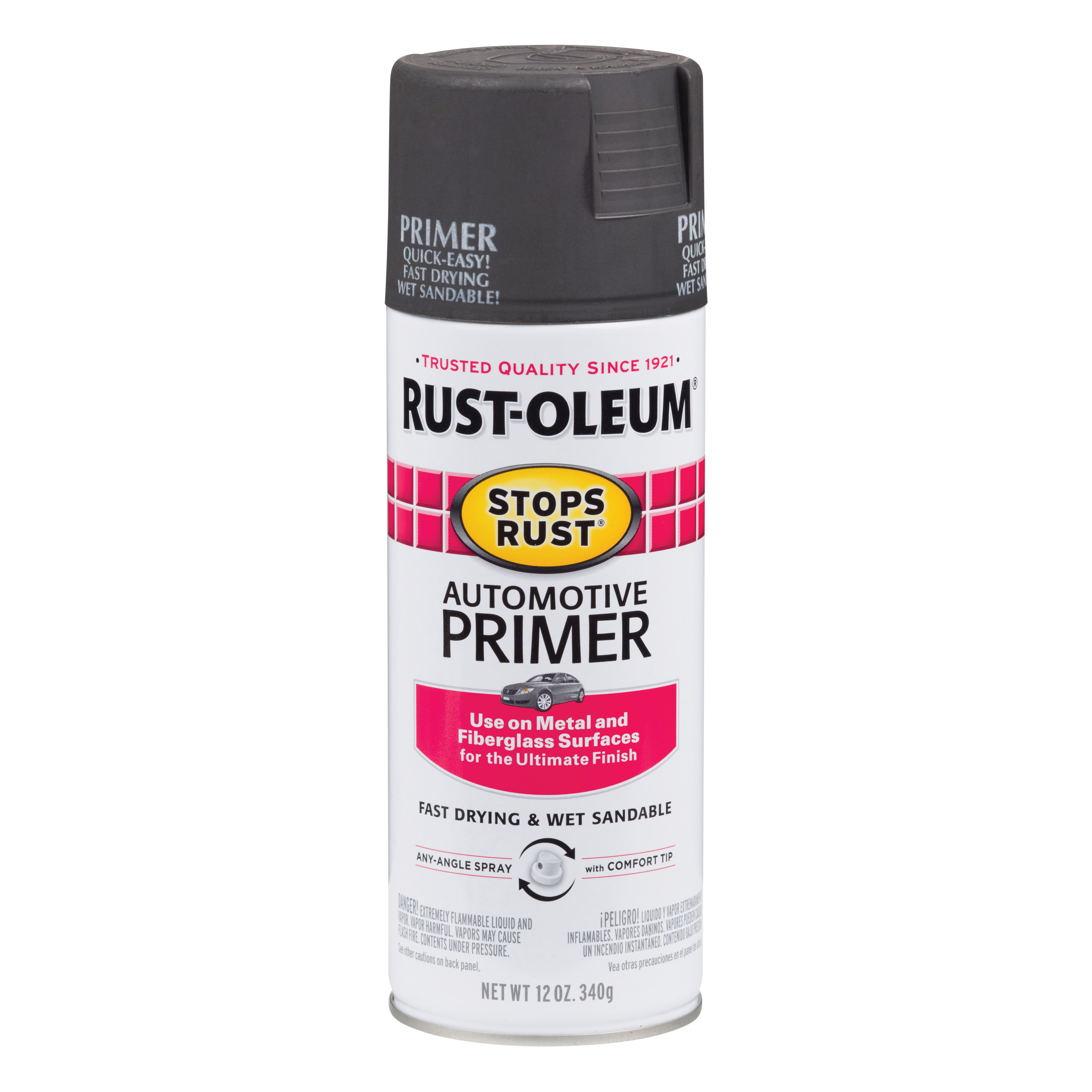 STOPS RUST 2089830 Automotive Primer Spray Paint, Dark Gray, 12 oz, Aerosol Can