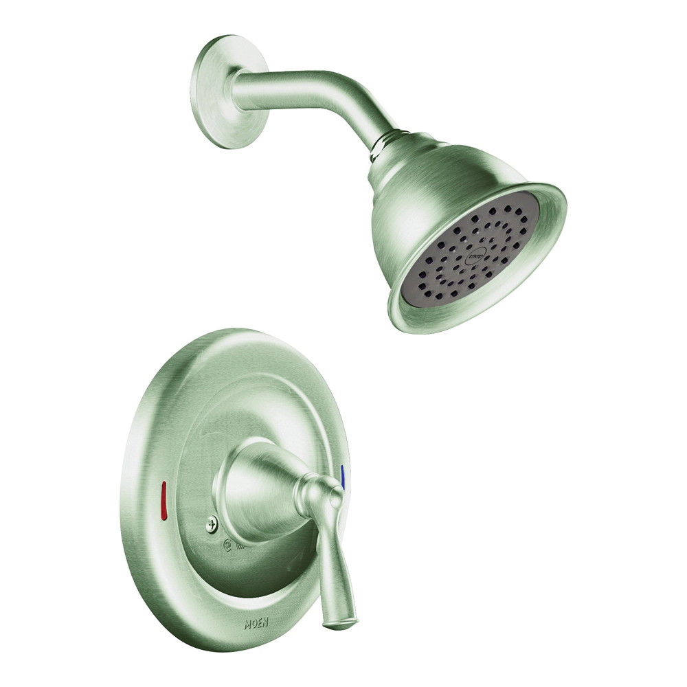 82912SRN Shower Faucet, 1.75 gpm, 4 in Showerhead, Metal, Brushed Nickel, Lever Handle, 1-Handle