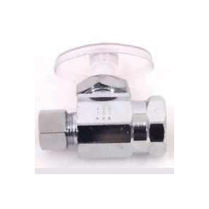 PP20052LF Shut-Off Valve, 3/8 x 3/8 in Connection, FIP x Compression, Brass Body