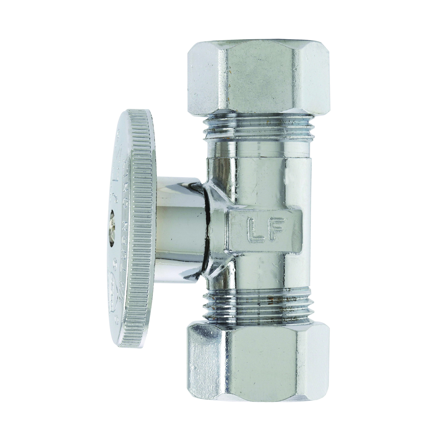 PP2042PCLF Shut-Off Valve, 5/8 x 7/16 in Connection, Compression, Brass Body
